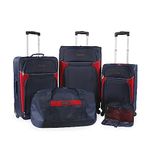 NAUTICA Oceanview 5pc Softside Luggage Set, Navy/RED, Navy, 28, Oceanview 5pc Softside Luggage Set