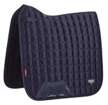 LeMieux Dressage Loire Classic Square Saddle Pad - English Saddle Pads for Horses - Equestrian Riding Equipment and Accessories (Navy - Large)