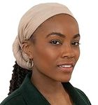 African Head Wraps for Black Women - Jersey Scarfs for Women Headwrap - Hair Scarf for Black Women - Soft & Breathable, Tan, OSFM