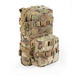 CLTAC Tactical Small MOLLE Hydration Pack Outdoor Water Bladder Carrier Pack with IFAK Med Pouch for Vest Backpack