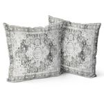 Snycler Grey Boho Throw Pillow Covers Set of 2 Boho Rug Carpet Double Sided Pattern Cotton Soft Pillow Case Cushion Cover Pillowcase for Garden Couch Sofa Bed Decorative 18x18 inch