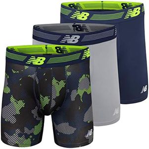 New Balance Men's 6" Boxer Brief Fly Front with Pouch, 3-Pack of 6 Inch Tagless Underwear