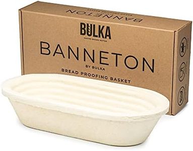 Bulka Oval 750g Groove Banneton Bread Proofing Basket Pressed Wood Pulp, Sourdough Proofing Basket - Non-Stick Batard Brotform Sourdough Bread Baking Supplies, Made in Germany.