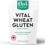 Elo’s Premium Vital Wheat Gluten (8oz) | PRODUCT OF CANADA| High Protein, Non-GMO, Vegan | Perfect for Keto and Kosher Friendly | 100% Grown in Canada | Vegetarian Meat Substitute for Baking | Low Carb Alternative to Make Seitan