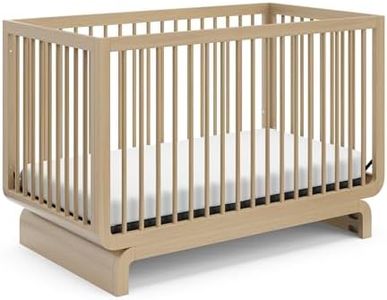 Storkcraft Santorini Deluxe 5-in-1 Convertible Crib with Bonus Toddler Guardrail (Driftwood) – GREENGUARD Gold Certified, Toddler Guardrail Included in Box, Fits Standard Crib Mattress