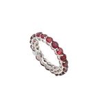 Rajasthan Gems Ring Band Silver 925 Sterling Women Natural Garnet Gem Stone Handmade Gift F177