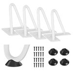 SMARTSTANDARD 4 Inch Heavy Duty Hairpin Furniture Legs, Metal Home DIY Projects for Nightstand, Coffee Table, Desk, etc with Rubber Floor Protectors White 4PCS