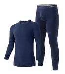 DAVID ARCHY Men's Fleece Thermal Underwear Set Winter Base Layer Set Super Warm Top and Bottom Long John