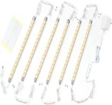 Under Cabinet LED Lighting Kit - Warm White (3000K) | 6x Linkable Display Case Light Strips | Ultra-Slim & Energy Efficient | Includes Rocker Switch & UK Adapter | Ideal for Kitchens & Closets