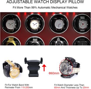DUKWIN 8-Slot Watch Winder – Automatic Watch Storage Display Case