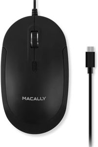 Macally Wired USB C Mouse for Mac and PC - Slim, Quiet, and Reliable - 4 DPI Mode Type C Mouse for Laptop, MacBook Pro/Air, iMac - Wired Mouse USBC