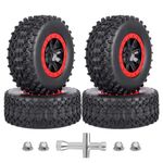 HobbyPark 12mm Hex PreGlued 1/10 RC Short Course Wheels and Tires Set for Traxxas Slash 2wd 4X4 VXL Redcat Blackout SC Pro TR10, Losi 22S SCT 2S 3S 4S Lipo Brushless Systems (Style D)