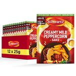 Schwartz Creamy Mild Peppercorn Sauce Mix 25 G, Serves 4, Pack of 12, Smooth and Tasty Sauce, Rich & Creamy Taste, Easy and Quick, Suitable for Vegetarians