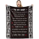 Teslite Gifts for Dad, Dad Blanket from Daughter, Soft To My Flannel Fleece Throw Blankets Birthday Fathers Day Papa Gift, Movie Tape Best Ever Daddy Men Him Presents, Black, 50'' x 60''