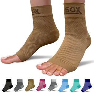 SB SOX Plantar Fasciitis Relief Socks – Ankle Brace Compression Sleeve – Arch Support for Foot Pain, Swelling, Heel Spurs – Foot Brace for Achilles Tendonitis Relief, Injury Recovery (Nude, Medium)