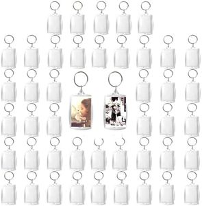 10PCS Acrylic Photo Keychaincs,Blank Picture Insert Key Chains,Photo Frame Keyrings Holder,Rectangle DIY Keychain Frame,Double Sided Picture Frame Keyring with Split Ring for Family Friends Gifts