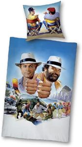 Terence Hill - Cuatro puños contra Río - Juego de cama - Renato Casaro Edition - Bud Spencer (almohada de 80 x 80 cm/manta 135 x 200 cm)