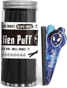 yacool Pre Rolled Cones 50 Pack, 109MM Black Rolling Cones with Tips, Classic Kingsizeslim Cones Rolling Paper for Smoking