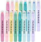 PAPERAGE Gel Highlighters, No Bleed & Smudge Free, Pastel Highlighters, Assorted Colors, 16 Count