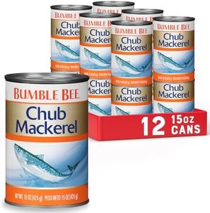 Bumble Bee Chub Mackerel, 15 oz Can (Pack of 12) - Canned Mackerel Fish, High Protein Keto Food, Gluten Free