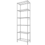 Himimi shelf unit 6-Tier Wire Shelving Unit Metal Shelving Unit Free Standing Shelf Units,Heavy Duty Racking Shelves for Storage with Adjustable Leveling Feet 21.3 x 11.4 x 63inch(L x W x H),Sliver