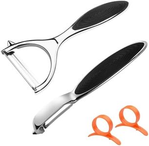 Lectorias 2 Piezas Pelador Patatas, Pelador Verduras, Pela Tomates, Pelador de Frutas Manual, Multifuncional Descascador de Legumes, Peeler en Forma de Y, Universales Pelapatatas con Mango Ergonómico