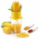 ScentRose Zalak Corn Peeler with Masala Spoons, Corn Stripper, Cutter & Seeds Remover - Plastic & Stainless Steel Blade | Exclusive ABS(Multi Color) | Made in India