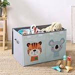 Navaris Large Toy Storage Box - Fabric Chest with Lid - Organise and Store Kids Toys in Nursery Living Room Play Room - 62.2 x 33 x 40.6 cm (24.5" x 13" x 16")