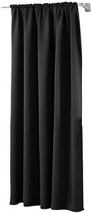 WOLTU 1 pièce Rideau occultant pour Maison intérieure pour fenêtre et Porte Isolant Thermique,135x225cm,Noir VH5881sz