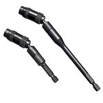 Magnetic Drill Bit Holders, 2 Pcs 20 Degree Rotary Quick Release Screwdriver Bit Holders for Impact Driver, 1/4 Inch Hex Shank Drill Extension Bit Holders, 91mm+145mm Long Swiveling Bit Tip Holders