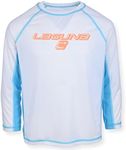 LAGUNA Boys Long Sleeve Loose Fit Rashguard Swimwear - Kids Swim Sun Tee Shirt, UPF 50+ - White, Size 10/12