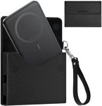 Power Bank Case for Anker Nano Ultra-Slim 5,000mAh Magnetic Wireless Charging Battery, Portable PU Leather Charger Sleeve with Magnetic Closure, Built-in Charging Port Access & Wrist Strap (Box Only)