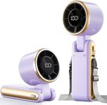 Bearwind Portable Handheld Turbo Fan - 5 Gear High Speed 4000mAh Rechargeable Mini Personal Hand Fan Blow Cold Air, Battery Operated Travel Essentials, Beach Vacation, Gifts for Women, Men (Lilac)