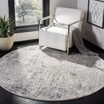 Safavieh Invista Collection INV413G Area Rug, 6' 7" Round, Grey/Ivory