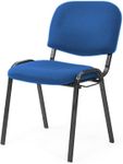 Stacking Waiting Room Chairs, Ergonomic Office Chair, with Metal Frame,No Wheels, Stackable Breathable Home Office Event Venues (5-Pack) (Mesh, Blue)