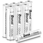 Bonai AAA Batteries Rechargeable 1100mAh 8-Pack Rechargeable Triple A Batteries 1.2V 1200 Cycles, Low Self-Discharge Solar Light Batteries AAA Rechargeable