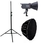 Aputure Amaran 200X S with Light Dome SE Softbox Light Stand Kit, 200W Bi-Color 2700-6500k LED Video Light with Bowens Mount Sidus Link App Control for Video Production