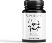GRANOTONE Chalk Paint for Furniture, Home Decor, Crafts - Eco-Friendly - All-in-One - No Wax Needed 120 ML (BLACK)