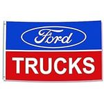 ENMOON Flag for Ford Trucks Fans for Garage Outdoor (3x5ft, Vivid Color, 150D Poly) HD Printing Anti-Fade Poly with Two Brass Grommets