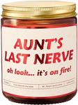 Funny Gifts for Aunt - Aunt's Last Nerve Lavender Vanilla Soy Candle ; Aunt Gifts for Christmas ; Cool Aunt Gifts for Her Birthday ; Funny Xmas Gift Idea for Auntie from Niece or Nephew