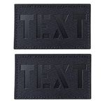 2 Pack Custom Call Sign Laser Cut Patch IR Infrared Reflective Patch Name Tape with Hook Loop (Black)