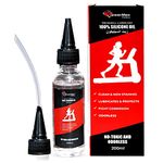 PowerMax Fitness PMS-200 Multi-Purpose 100% Pure Silicone Treadmill Lubricant, Full Belt Width Lubrication, No Odor & No Propellants, Nozzle Cap for Easy Application, White (200 ml)