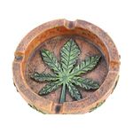 PolyPlus Marijuana Pot Leaf Weed Cigarette Ashtray for Outdoors and Indoors Use - Modern Christmas Holiday Home Decor Tabletop Ash Tray for Smokers - Nice Gift for Men and Women