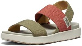 KEEN Women's Elle Backstrap Wedge Sandal, Martini Olive/Baked Clay, 7 UK