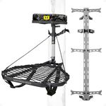 Hawk COMBAT Hang On Hunting Tree Stand & Set of 3 Helium Climbing Sticks w/Steps