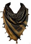 Clara Leather Jackets Cotton Shemagh Tactical Military Scarf Palestine Scarf for Men&Women (Sand Black)