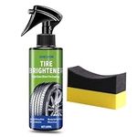 SHIELDOM Tire Shine Spray Tire Dressing Tire Brightener Tire Coating with Applicator Pad High Gloss Tire Black Tireshine for Cars, Trucks, Rvs, Motorcycles, Bikes - Easy to Apply - 3.4oz / 100ml