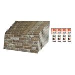 IZODEKOR Brick Effect 3D Wall Panels - Cladding with Adhesive Sealant, Stone Look, Styrofoam Facing for Living Room, Kitchen | Cross Town (10 x Panels & 4 x Adhesive Sealant Included)