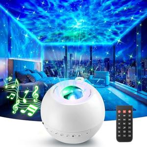 Galaxy Projector Star Projector Night Light Projector, 15 Colors+15 White Noises Galaxy Light Projector for Bedroom Lights,Bluetooth Ceiling Projector Light,Remote Baby Sensory Lights for Autism Gifts