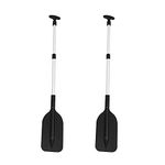 2PCS Telescopic Paddle Portable Adjustable Length Canoe Type T Retractable Boat Oars Aluminum Alloy Kayak Oars Boat Paddle for Canoe Water Sport Black